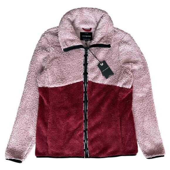 Lucky Brand Wine/Muave Faux Shearling Jacket, M - Picture 1 of 9